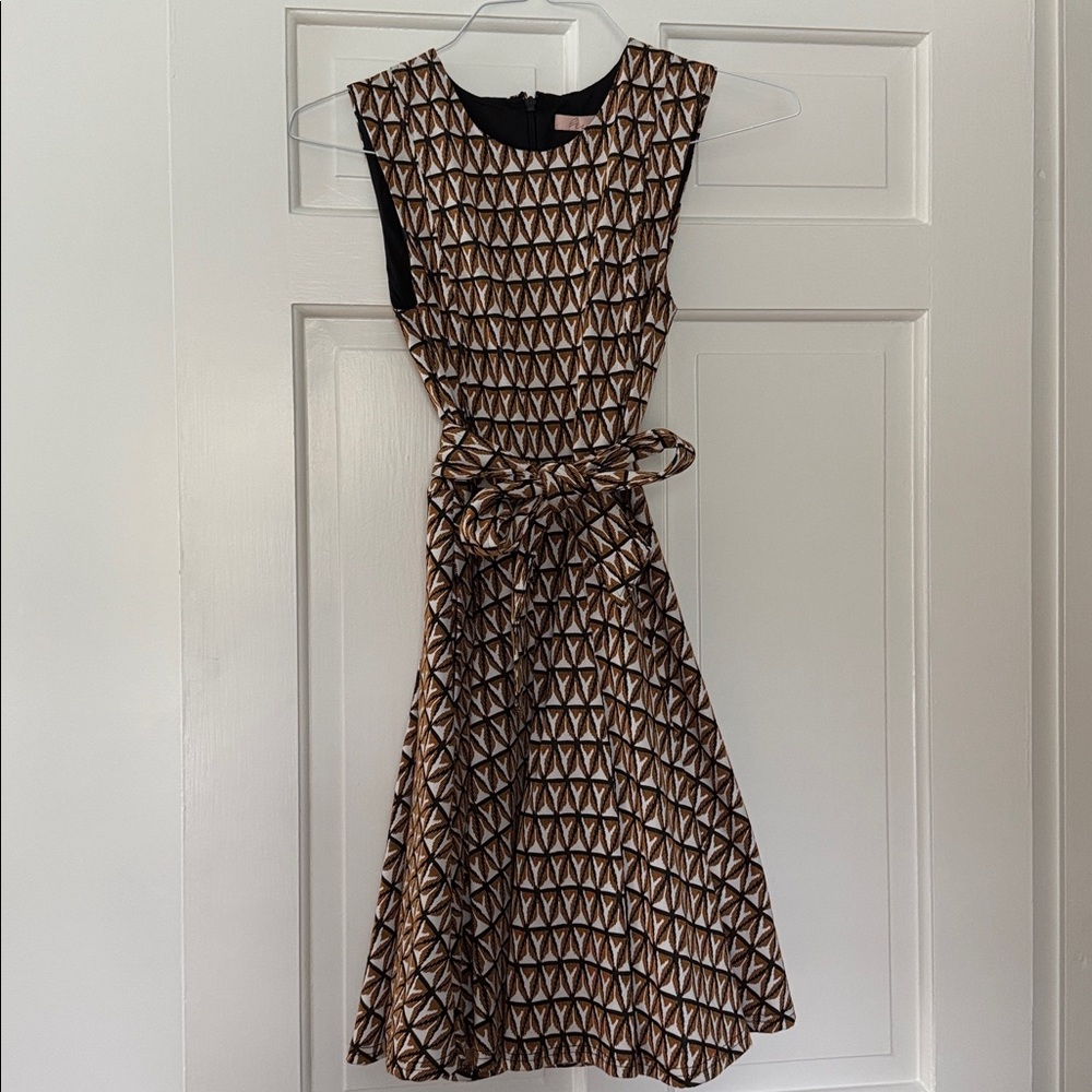 Anthropologie Hutch Elegant Geometric Patterned Dress